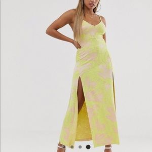 ASOS design jacquard cami maxi dress with splits